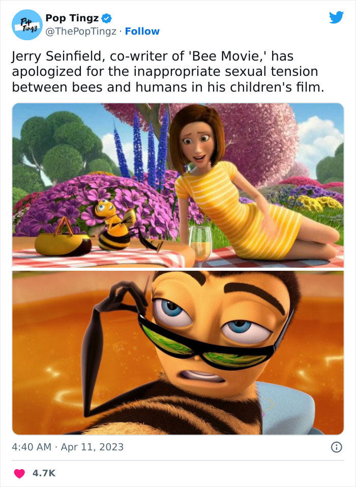 Inappropriate Sexual Tension Between Bees And Humans In His Children's Film