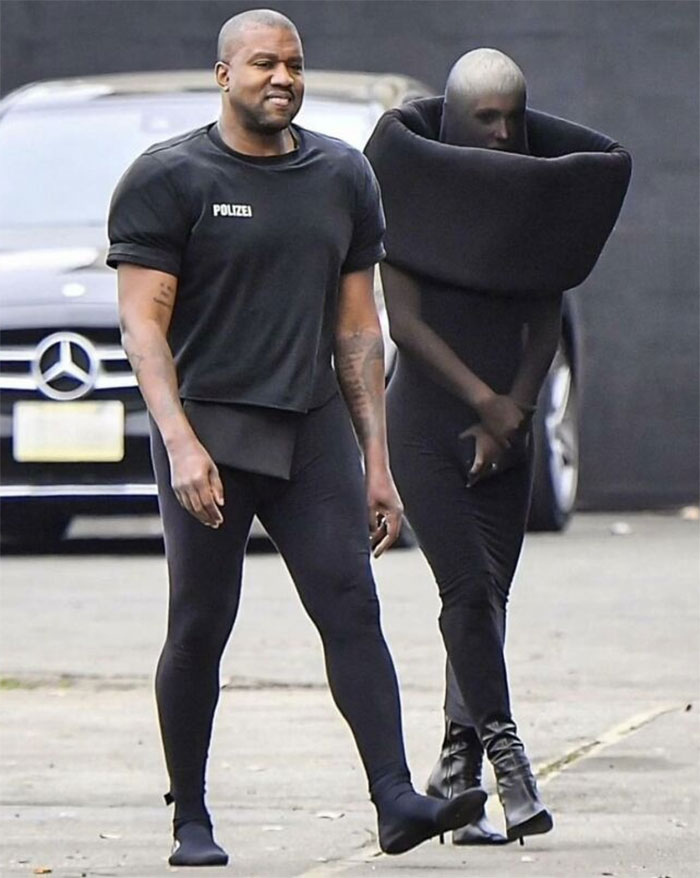 Kanye West And His Wife, Bianca, On The Way To Sunday Service