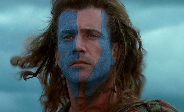 Sir William Wallace wearing blue face paint