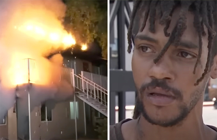 “I Got You”: A Homeless Man Rescues Family As They Jump From A Burning Building