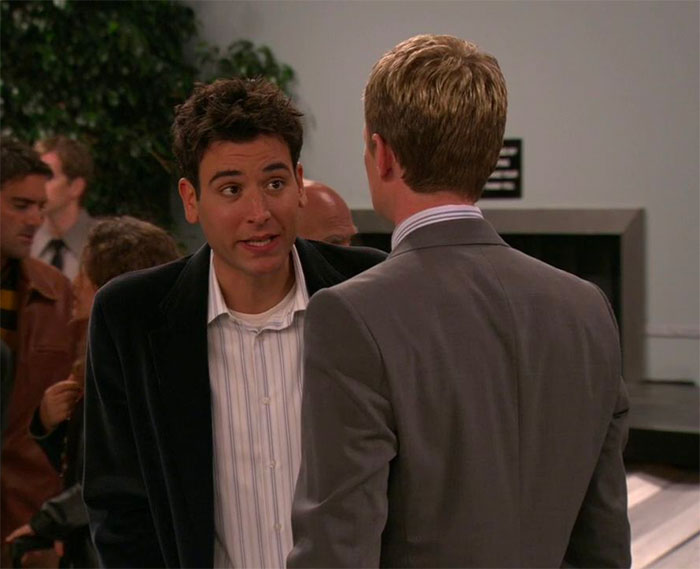 Ted Mosby talking with Barney Stinson