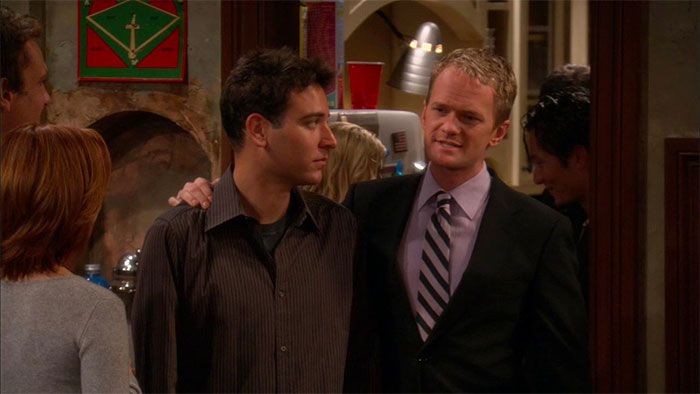 Ted Mosby talking with Barney Stinson