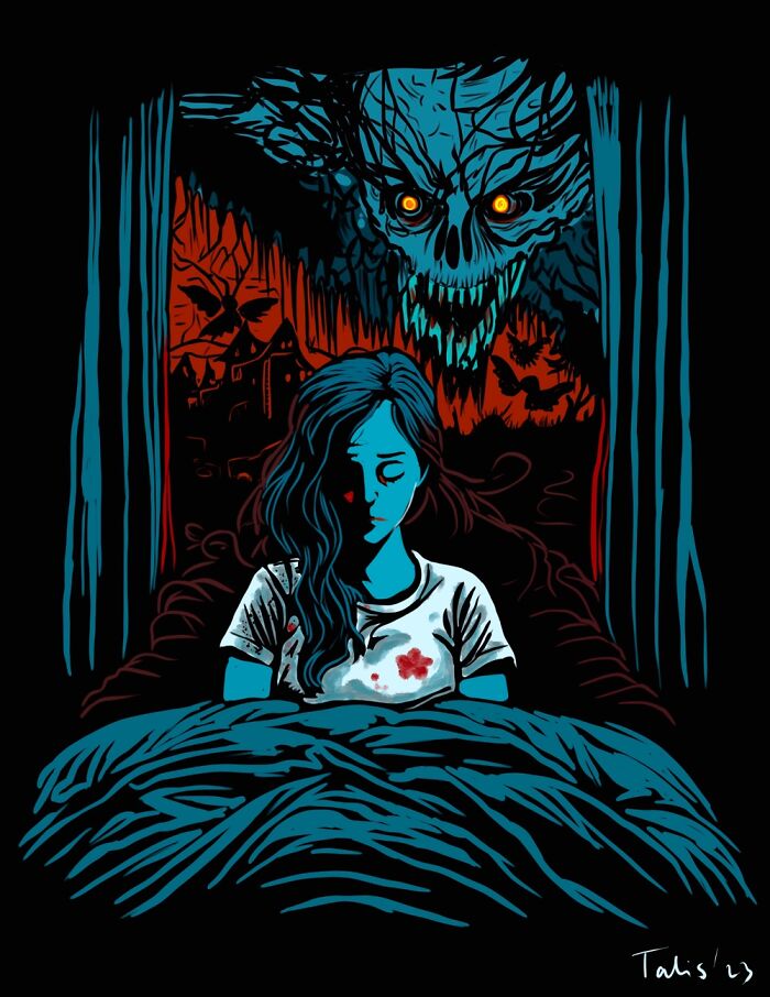 Hi Pandas, Check Out Some Of My Spooky Digital Art!