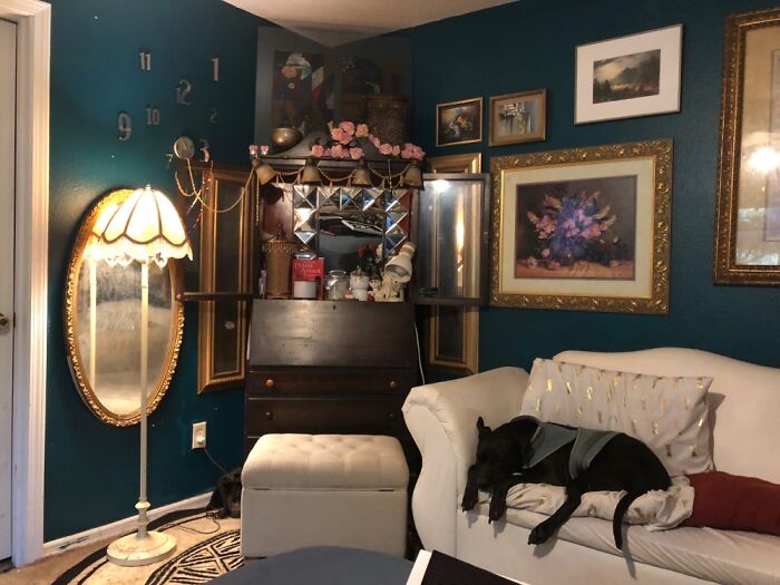 A Corner Of My Bedroom, With An Antique Mahogany Secretary I Made Into My Vanity