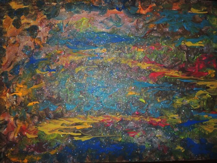 “Sparkles In My Kisses” Acrylic And Glitter! 32 By 36 Created To Benny And The Jets