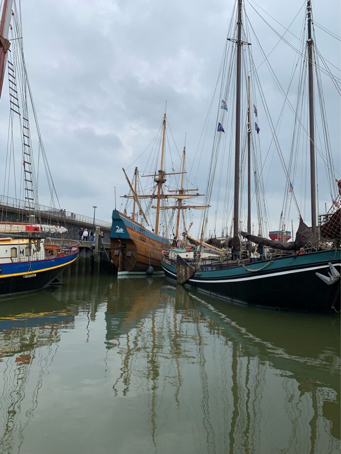 Harlingen - The Netherlands - Old Ships In The Harbour