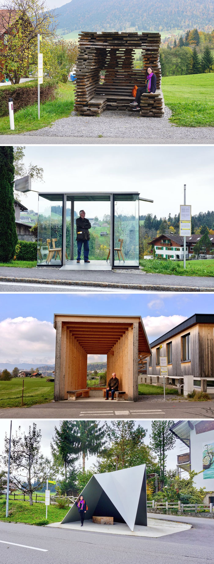 Architects From Seven Countries Designed Some Bus Stops In A Little Austrian Valley