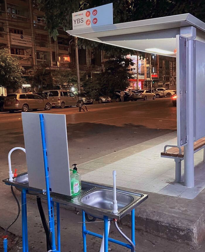 You Can Wash Your Hands At The Bus Stop