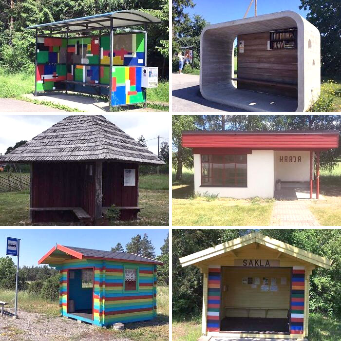 Some Of My Favorite Estonian Bus Stops. You See A Lot When Cycling
