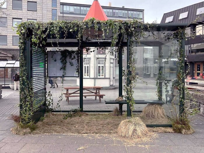 This Nicely Covered Bus Shelter Informs About The World Environment Day