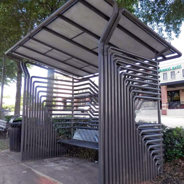 Another Linear Art Bus Shelter. This One, On Baxter, Is One Of Our Oldest, Yet Still Fresh And Modern