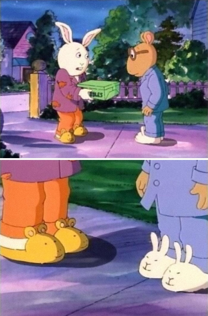 Arthur And Buster Are Such Good Friends That They Each Have Slippers Of The Other!