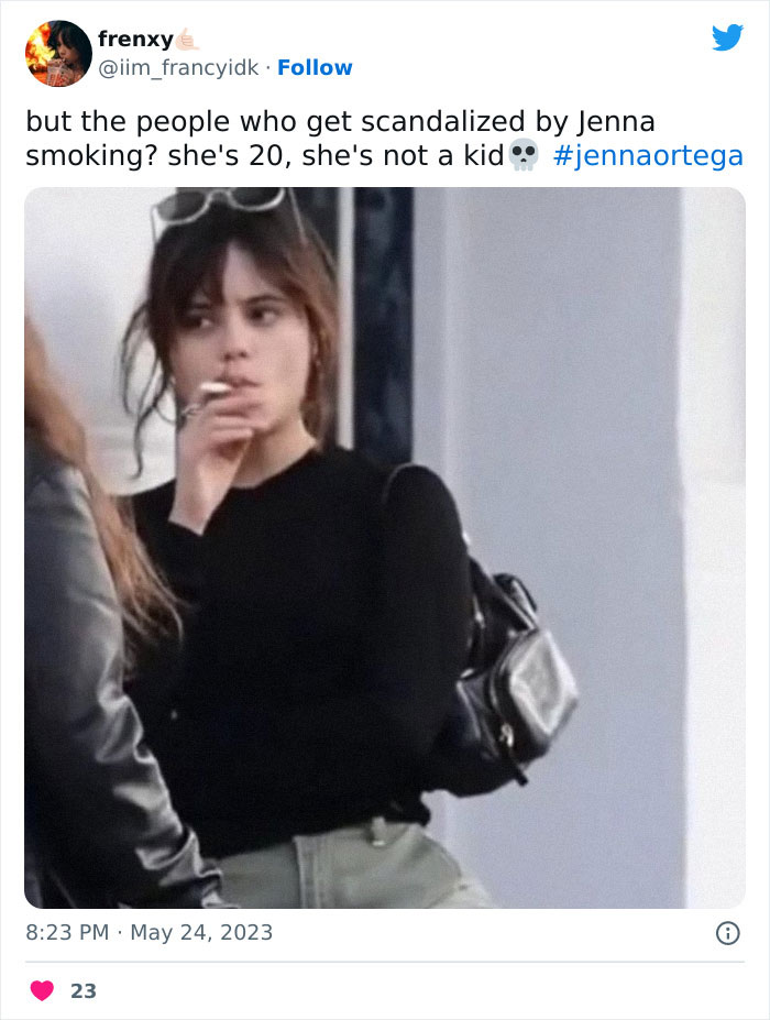 20-Year-Old Jenna Ortega Is Seen Smoking In Public, And Her Mom Publicly Calls Her Out In A Series Of Awkward Instagram Posts