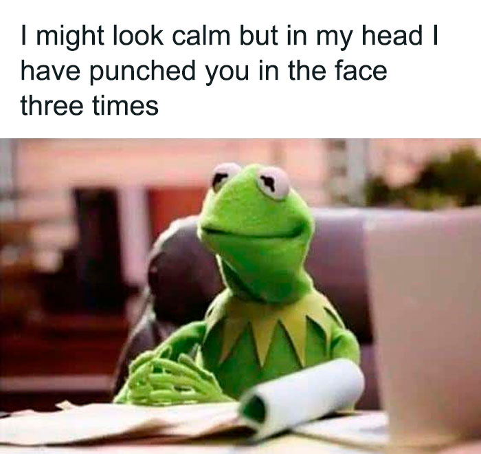Kermit working meme