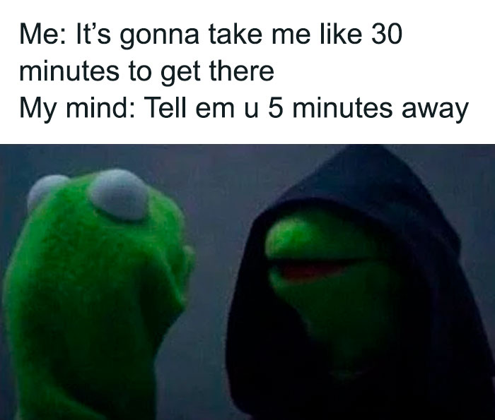 Evil Kermit meme showing a conversation with inner self, featuring Kermit and hooded Kermit.
