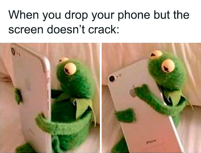 Kermit hugging phone meme
