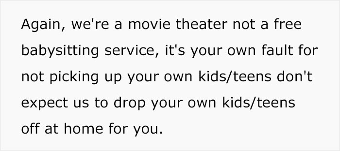 "We're A Movie Theater, Not A Free Babysitting Service": Karen Threatens To Sue Cinema For "Making" Her Kids Walk Home At Night