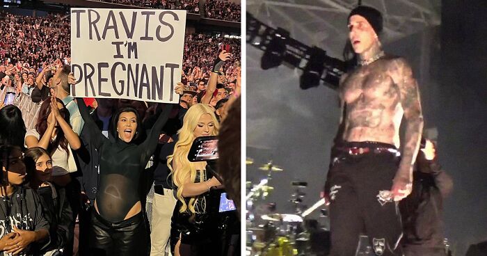 44-Year-Old Kourtney Kardashian Announces Her Pregnancy At Blink-182 Concert And Shows Off Her Baby Bump