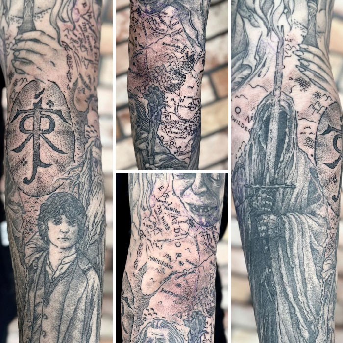 Lord Of The Rings Sleeve Tattoo