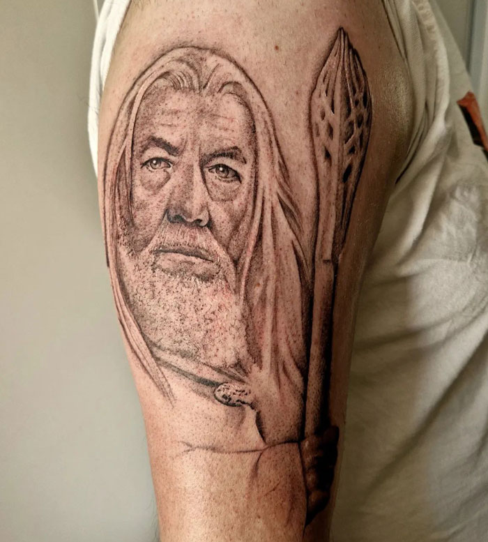 Gandalf and his staff tattoo