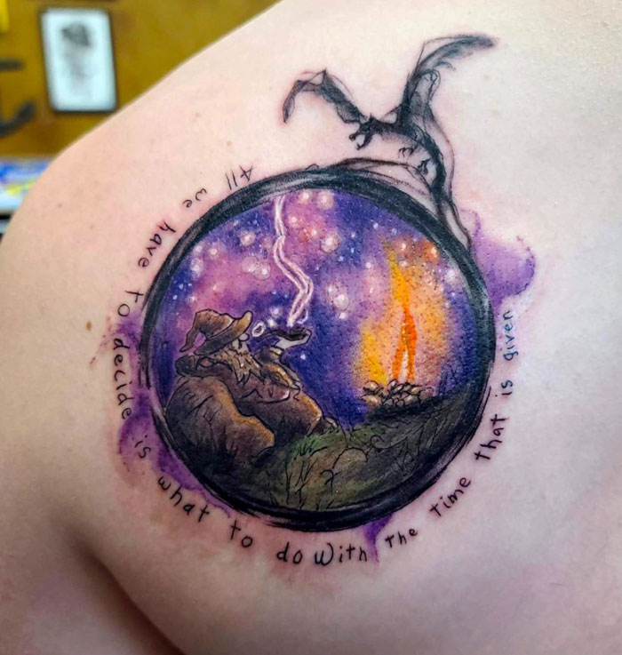 Finally got my Lord of the Rings tattoo and I couldn't be happier