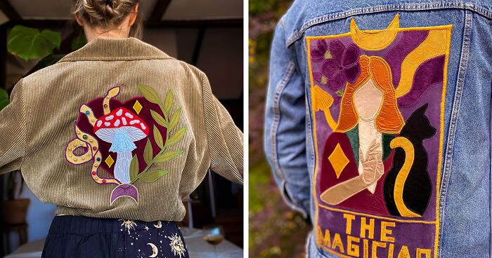 My 18 Magical Collages From Old Fabrics That Are Inspired By The Divine, The Moon, And Tarot Cards