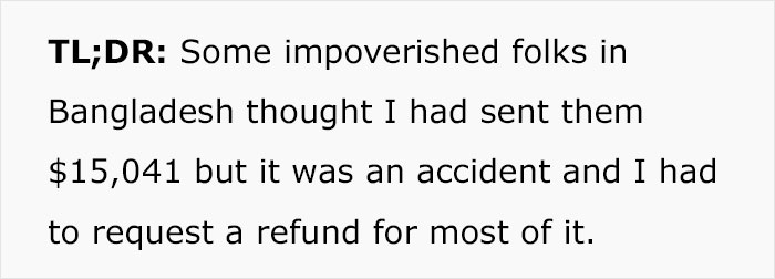 Guy Accidentally Sends A Poor Community A $15,041 Donation Instead of $150, Chaos Ensues Guy Accidentally Sends A Poor Community A $15,041 Donation Instead of $150, Chaos Ensues