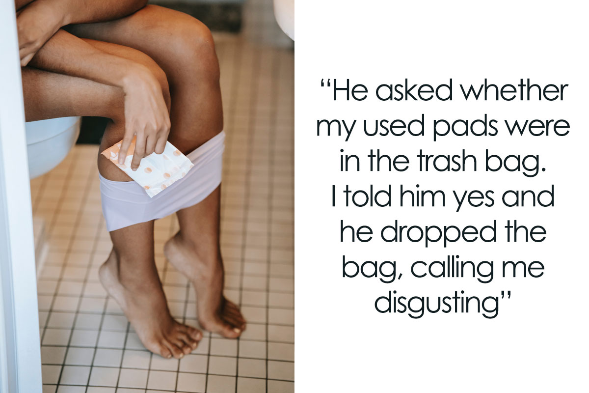 Boyfriend Shames Girlfriend For Throwing Away Her Pads In His Bathroom Trash Can, Causes Outrage Online Bored Panda image