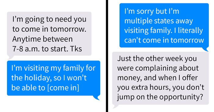 “I’m Going To Need You To Step Up”: Manager Pressures An Employee To Come In, Despite The Fact That They’re Visiting Family In Another State