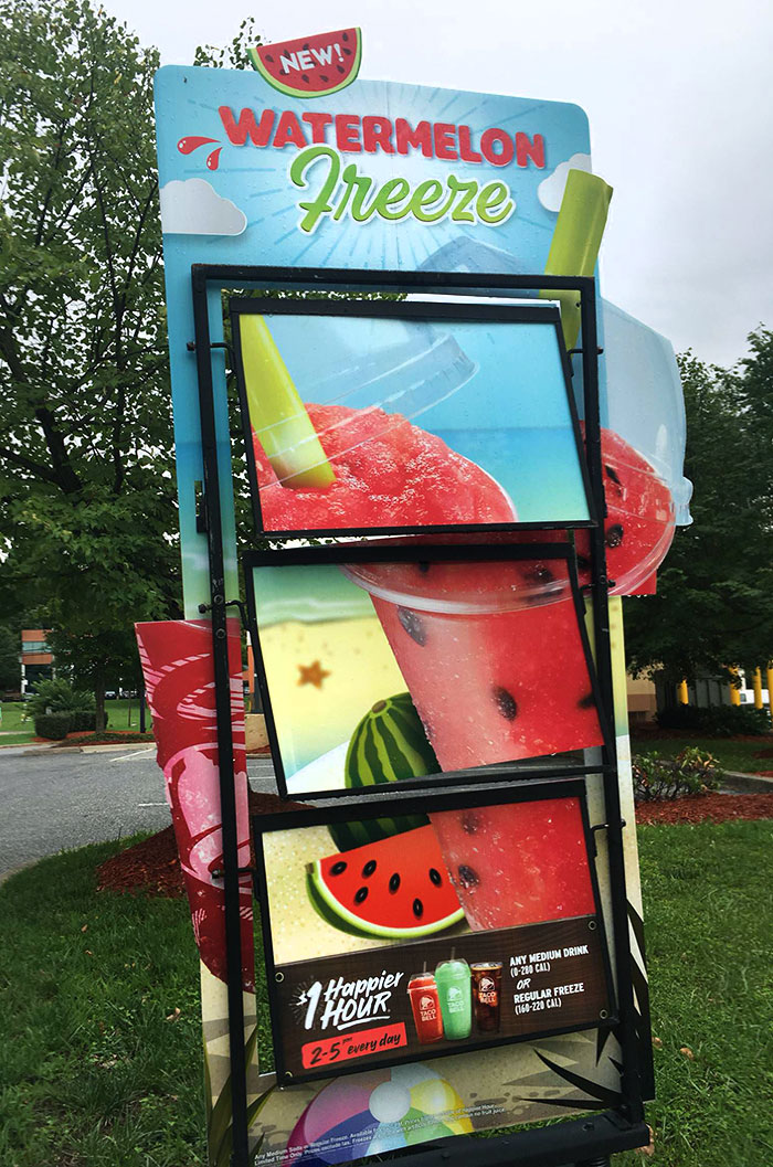 This Very Uneven "Watermelon Freeze" Sign
