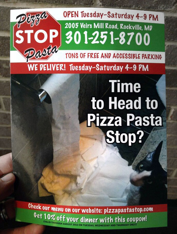 This Ad For A New Pizza Place Showed Up Today. I Really Don't Understand The Message They're Trying To Send