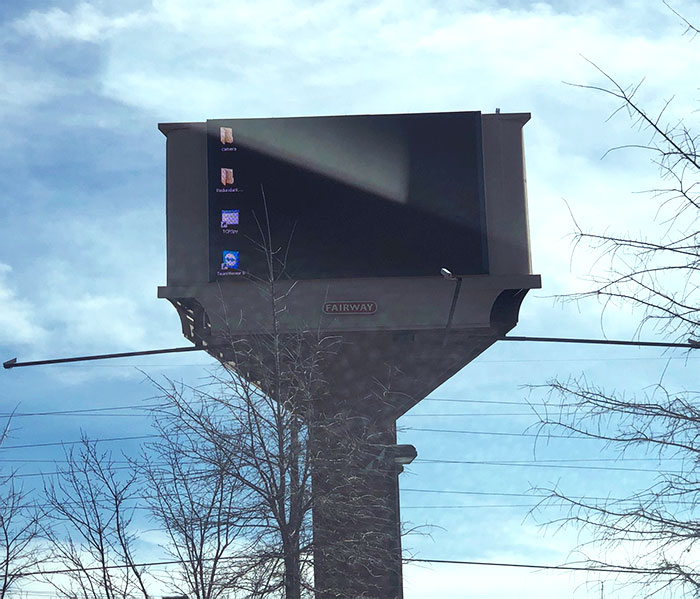Billboard Fail. I Wonder If There's A Way To Connect Remotely So That I Can Put My Own Stuff On There