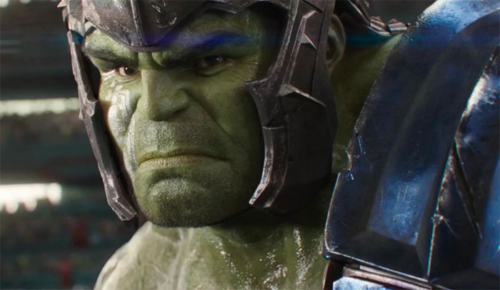 Hulk face looks serious