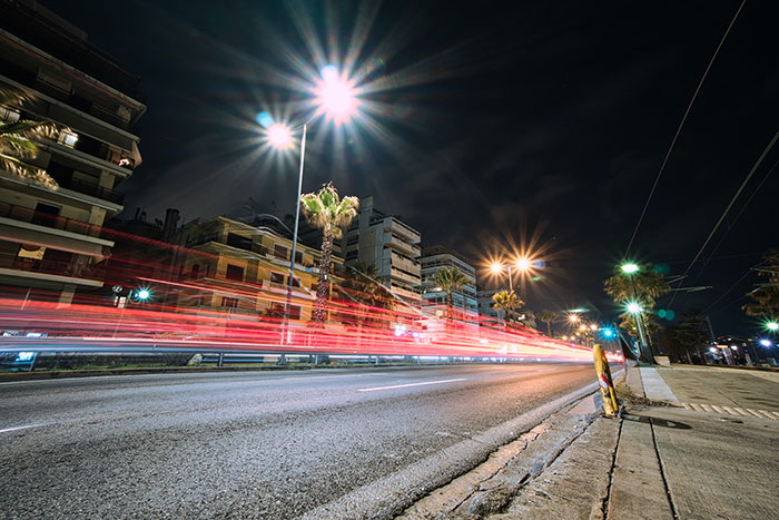 Picture of speed of light on Commonwealth Avenue road in Philippines