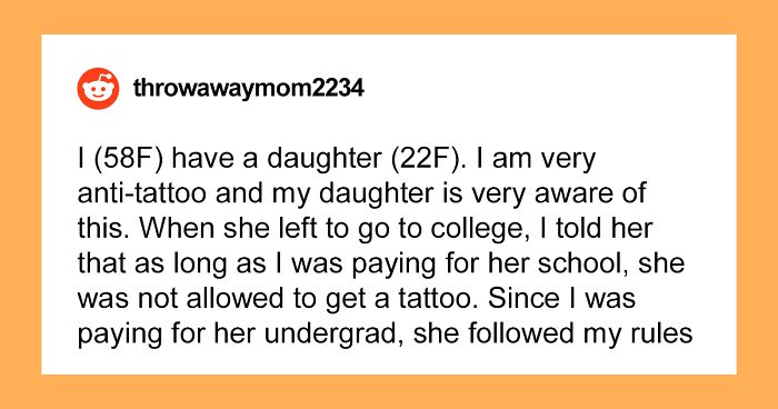 Mom Asks If She’s A Jerk For Giving Her Daughter An Ultimatum Because She Got A Tattoo, Gets A Reality Check