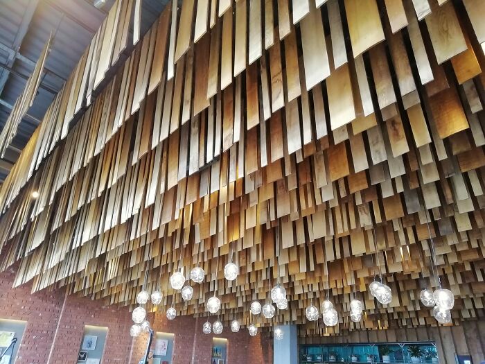The Ceiling Of Nando's In Corby, UK... 😬 (I'm Guessing It's To Do With The Acoustics Of The Place..)