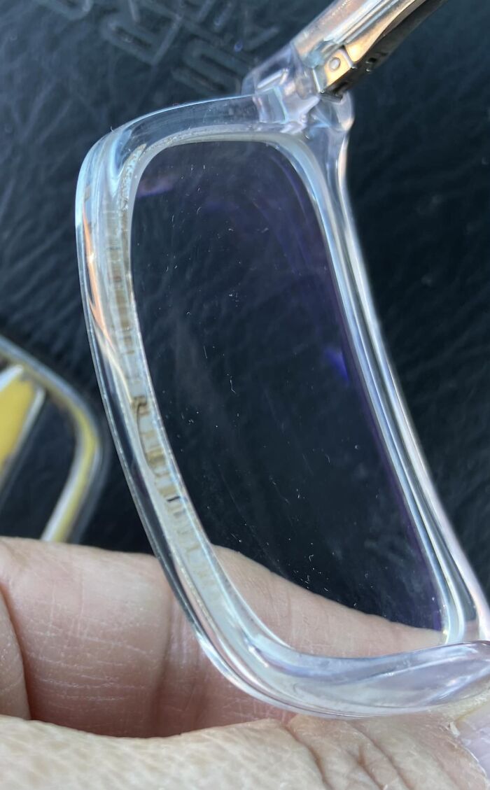 The Bottom Inside Part Of My Clear Glasses Frames