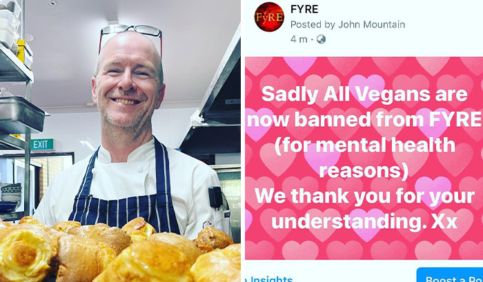 Australian Celebrity Chef John Mountain Excludes Vegans From His Restaurant “For Mental Health Reasons” Following A Negative Review