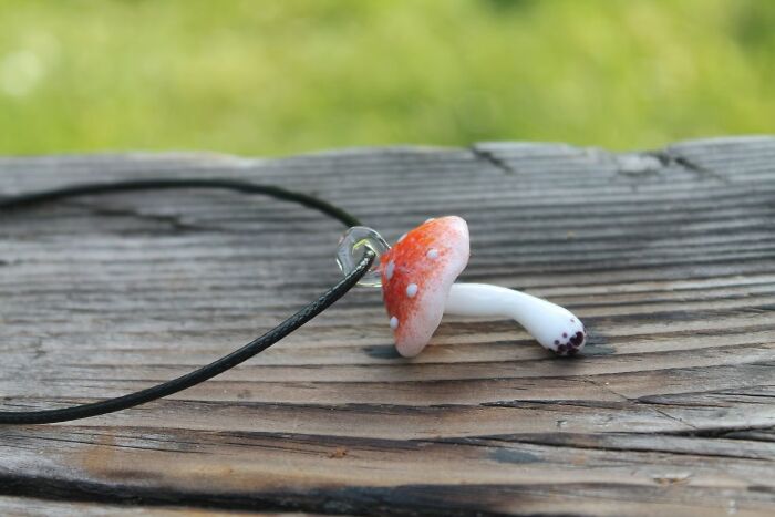 I Made Glass Pendants Inspired By Small Mushrooms