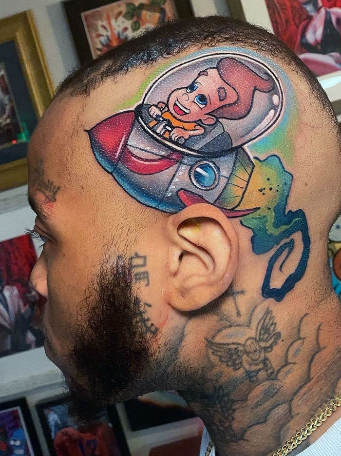 Jimmy Neutron Head Tattoo