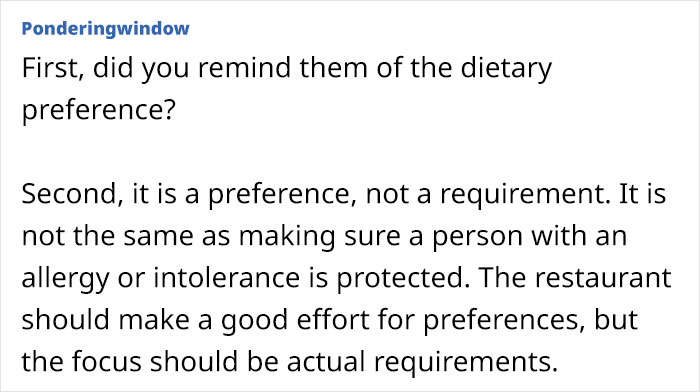 Parent Takes Vegan Daughter To A Restaurant, Waitress Reveals Her 'Vegan' Dish Had Butter In It, Leaving The Parent Livid Parent Takes Vegan Daughter To A Restaurant, Waitress Reveals Her 'Vegan' Dish Had Butter In It, Leaving The Parent Livid