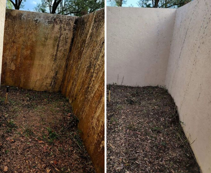 My Dad Power-Washed This Little Alcove On His House