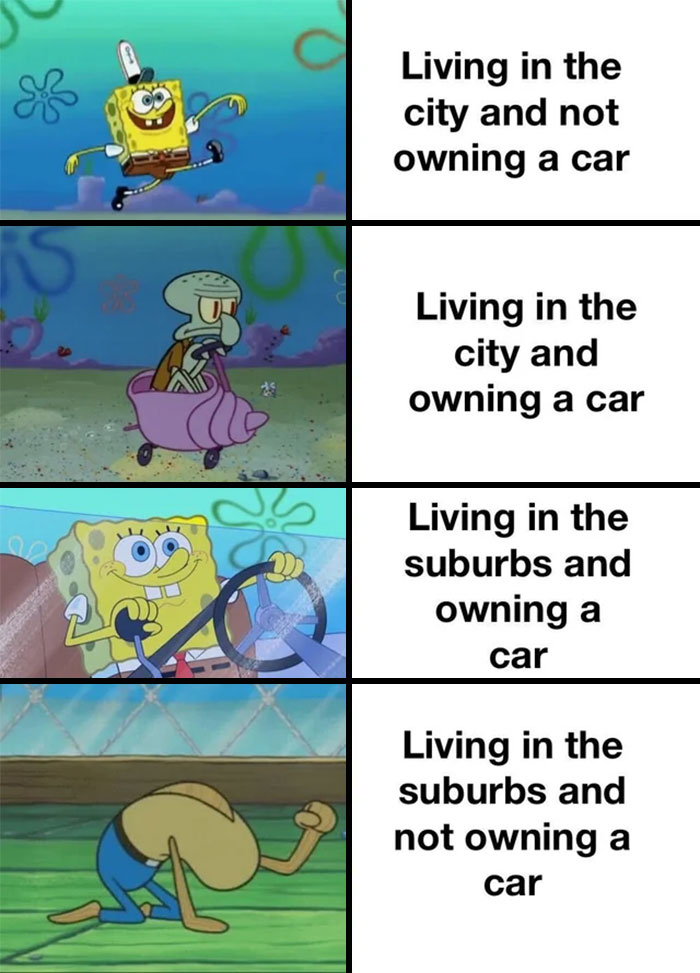 funny spongebob meme about owning a car