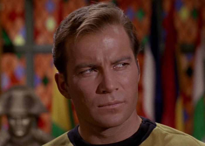 Captain Kirk side-eyeing something