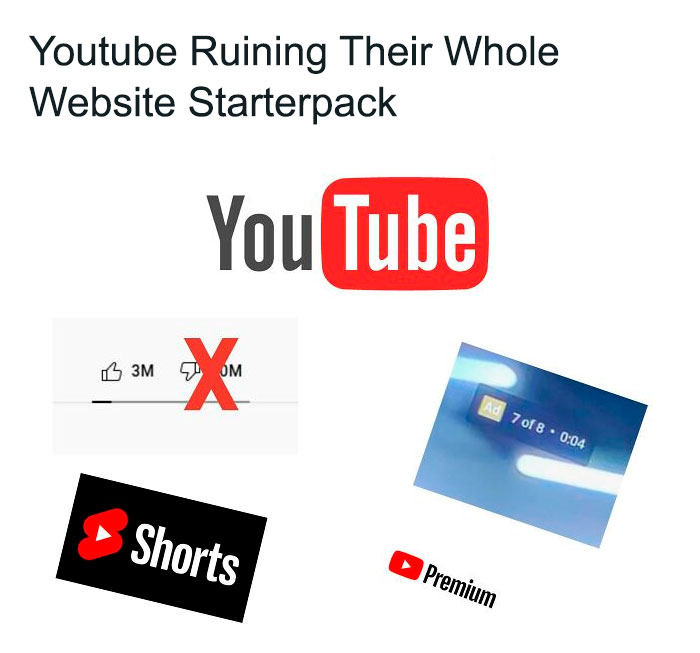 Youtube Ruining Their Whole Website Starterpack