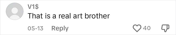 Comment on tattoo artist's viral back piece: "That is a real art brother," with 40 likes. Comment on tattoo artist's viral back piece: "That is a real art brother," with 40 likes.