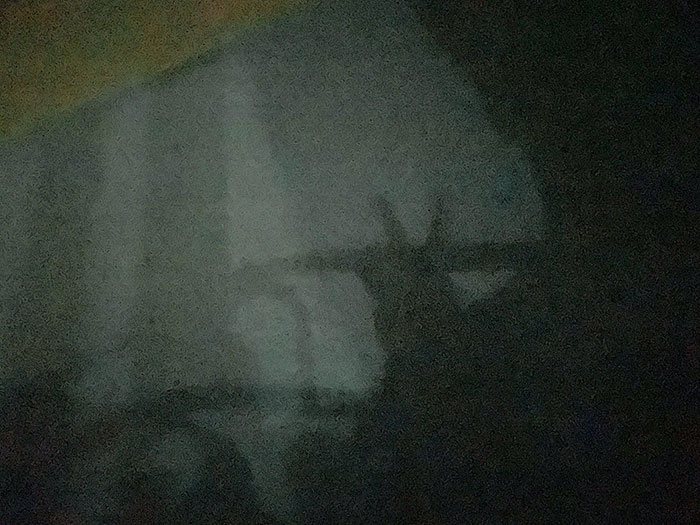 My Neighbour Has Bright Lights That They Leave On All Night. This Was Taken At 2 Am From My Bed. My Landlord Doesn't Allow Any Changes To The House, Including Curtains