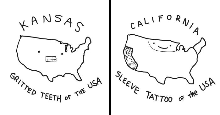 The Series “USA Geography” Features Humorous Illustrations Of Each State In The USA (27 Pics)