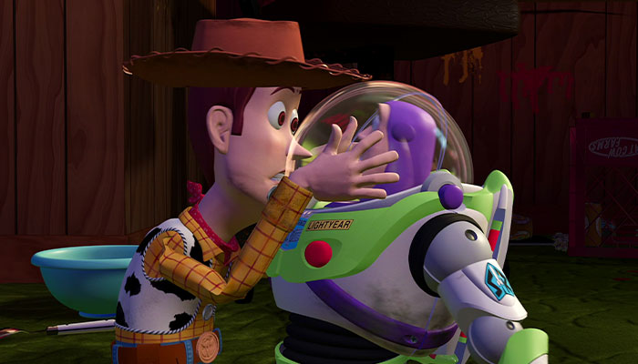 Woody trying to convince Buzz