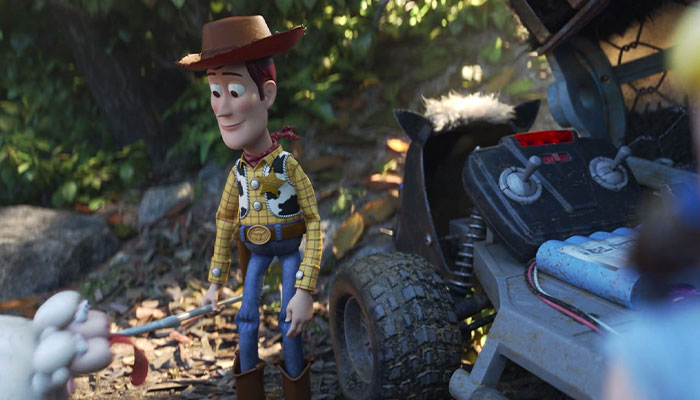 Woody giving a speech